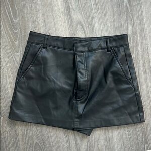 Zara Black Mini Skirt Sleek Leather Look